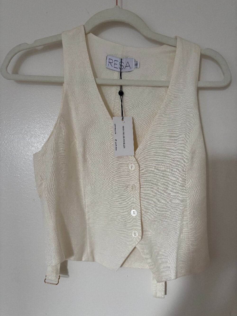RESA Noah Vest in White Linen